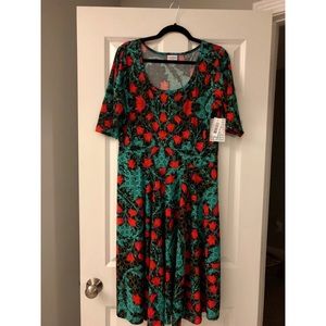 BNWT Lularoe Nicole dress, floral / Size: 2XL